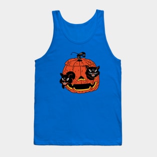 Two black cats and a pumpkin Tank Top